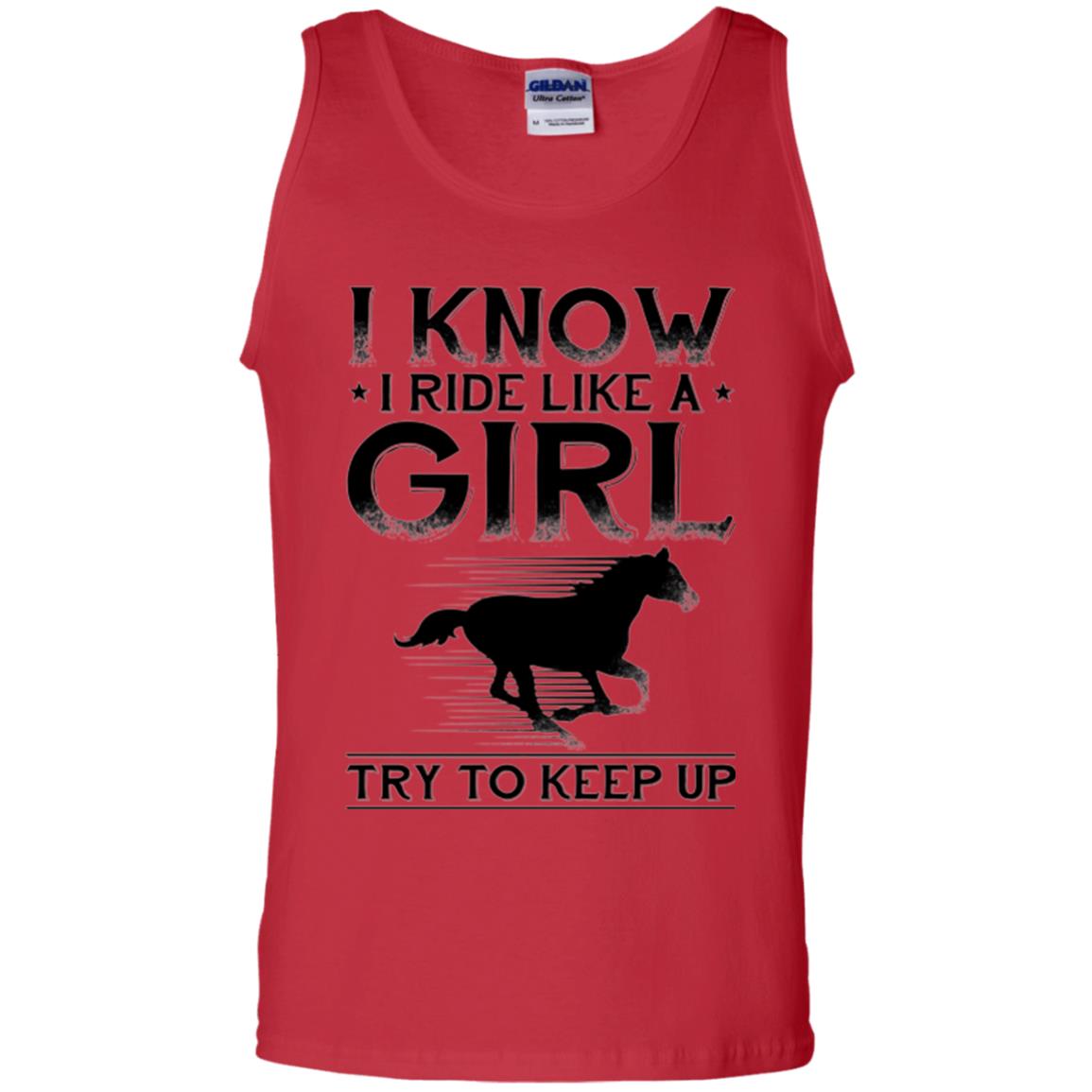 Horse Lovers T-shirt I Know I Ride Like A Girl Red