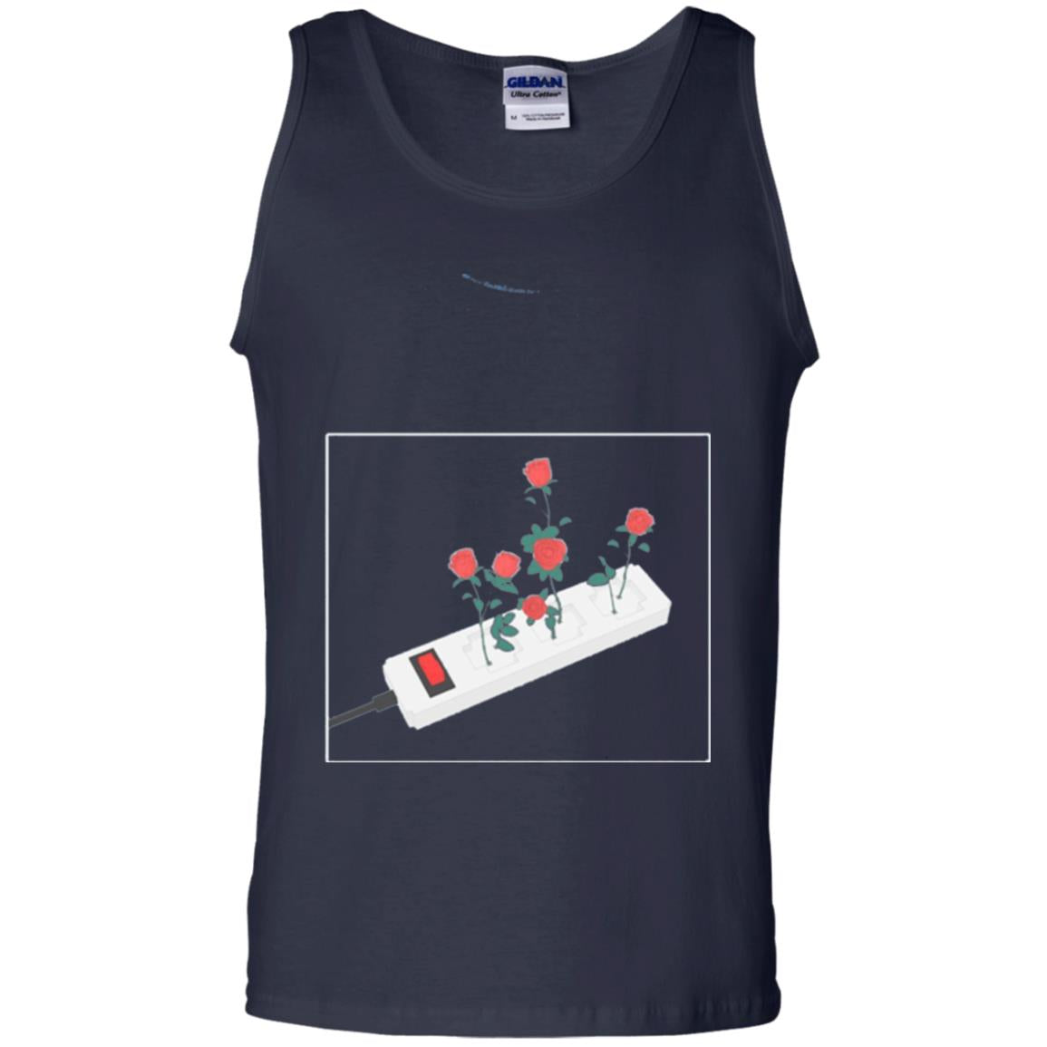 Flower Power Cute Art Aesthetic Vaporwave Digital Rose T-shirt Navy