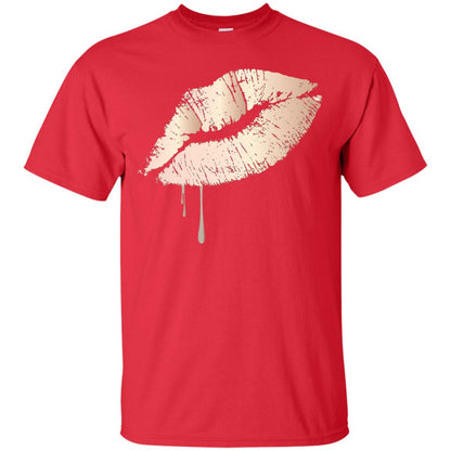 Rose Gold Dripping Lips T-shirt Red