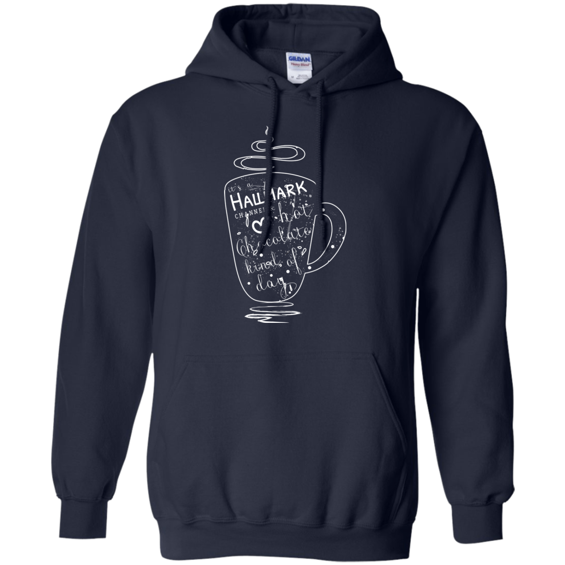 Christmas T-shirt It's A Hallmark Hot Chocolate Kind Of Day Navy
