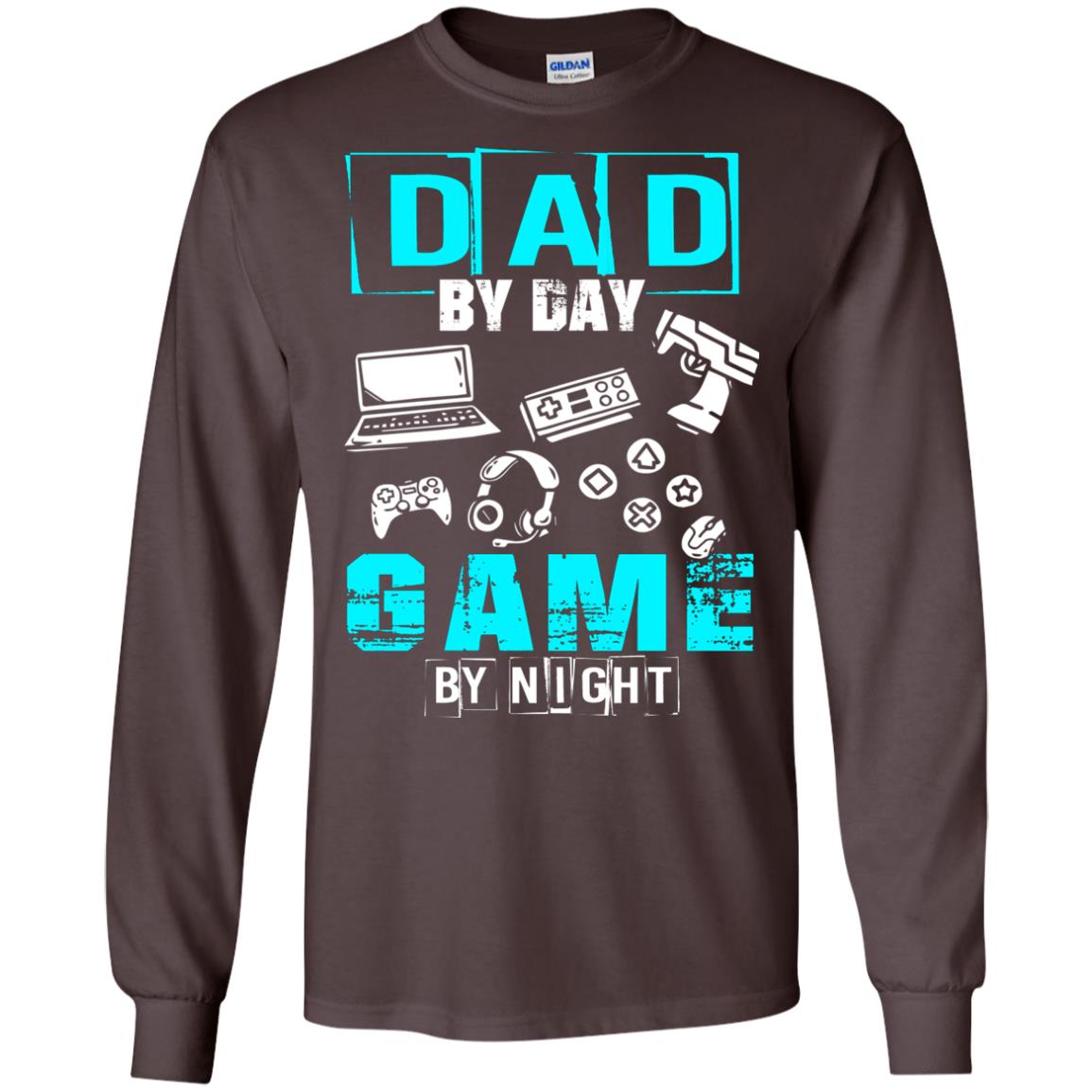 Dad By Day Gamer By Night Gamer T-shirt Dark Chocolate