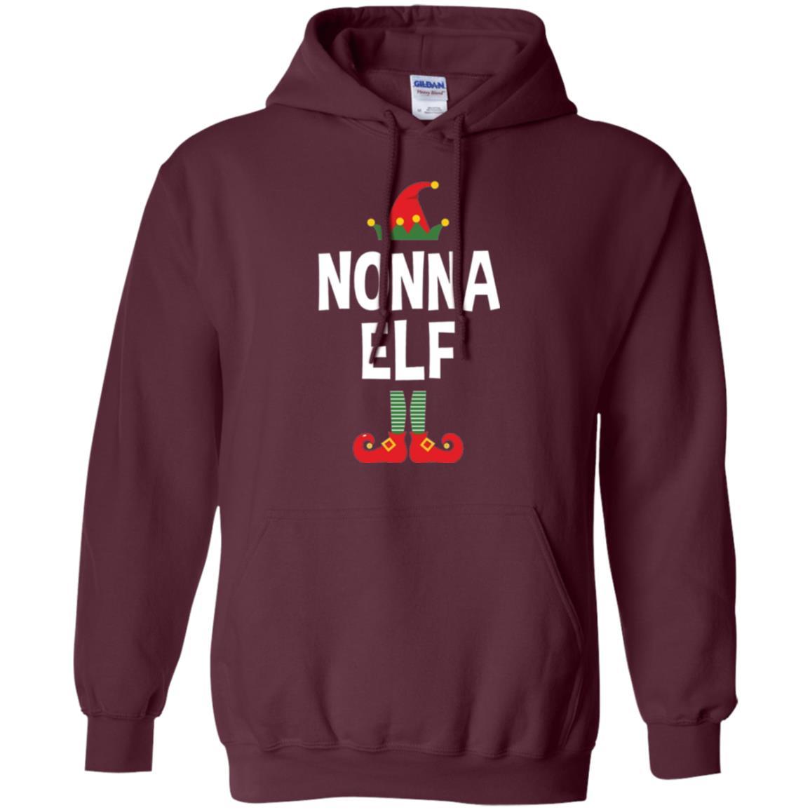 Christmas T-shirt Nonna Elf Christmas Pajamas Maroon
