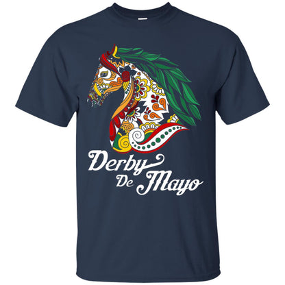 Derby Cinco De Mayo Floral Horse Race T-shirt Navy
