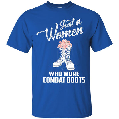 Just A Woman Who Wore Combat Boots Female Veteran T-shirt Royal
