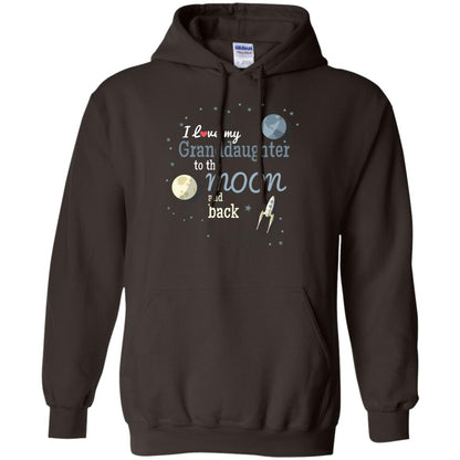 I Love My Granddaughter To The Moon And Back Grandparents Shirt Dark Chocolate