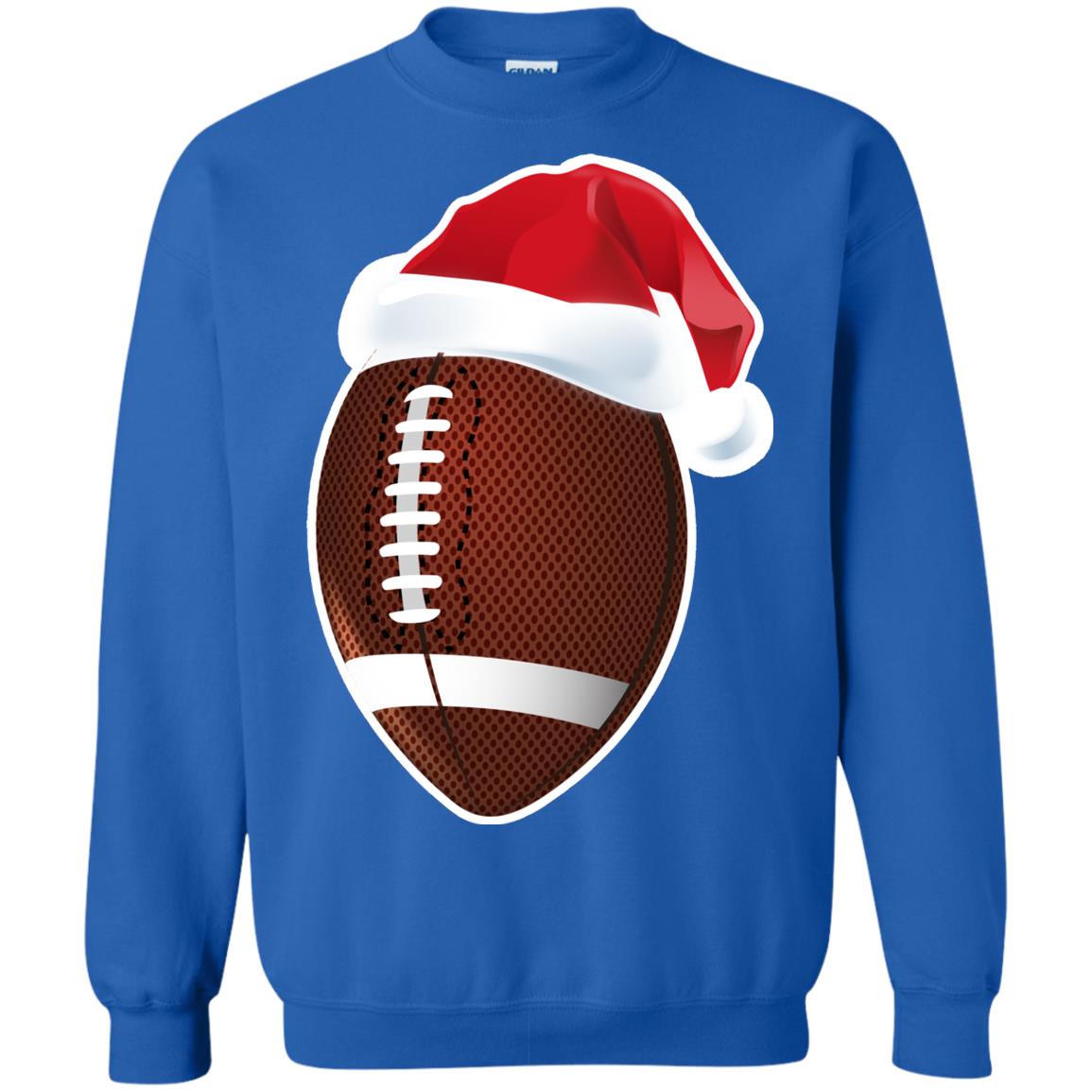 Football With Santa Claus Hat X-mas Shirt For Football Lovers Royal