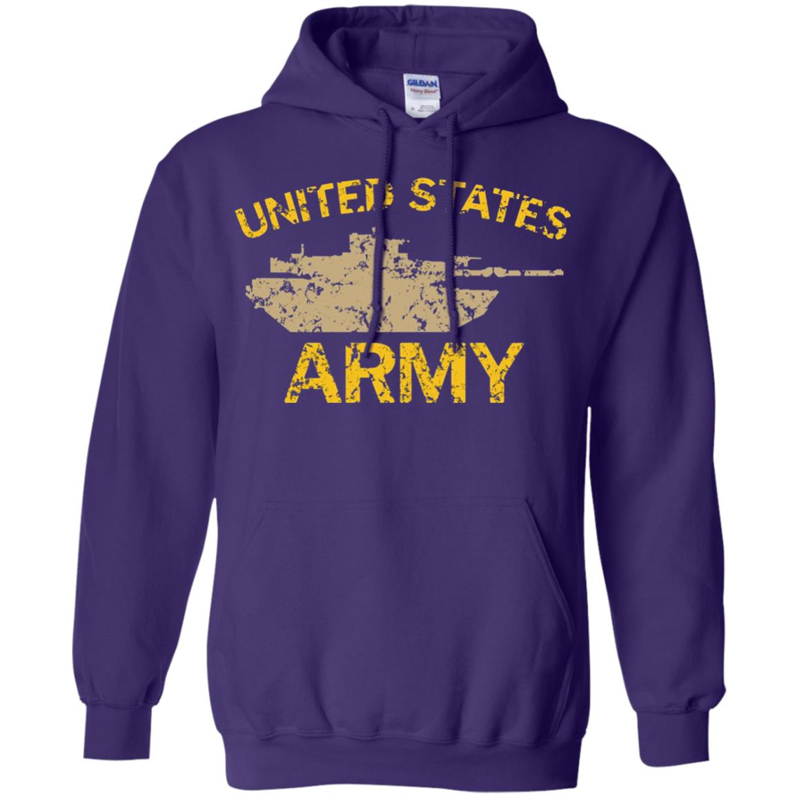 United States Army M1a2 Abrams Tusk Tank Grunge T-shirt Purple