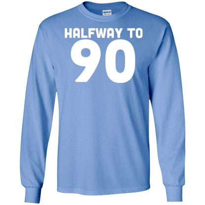 Funny 45th Birthday Funny T-shirt Halfway To 90 Carolina Blue