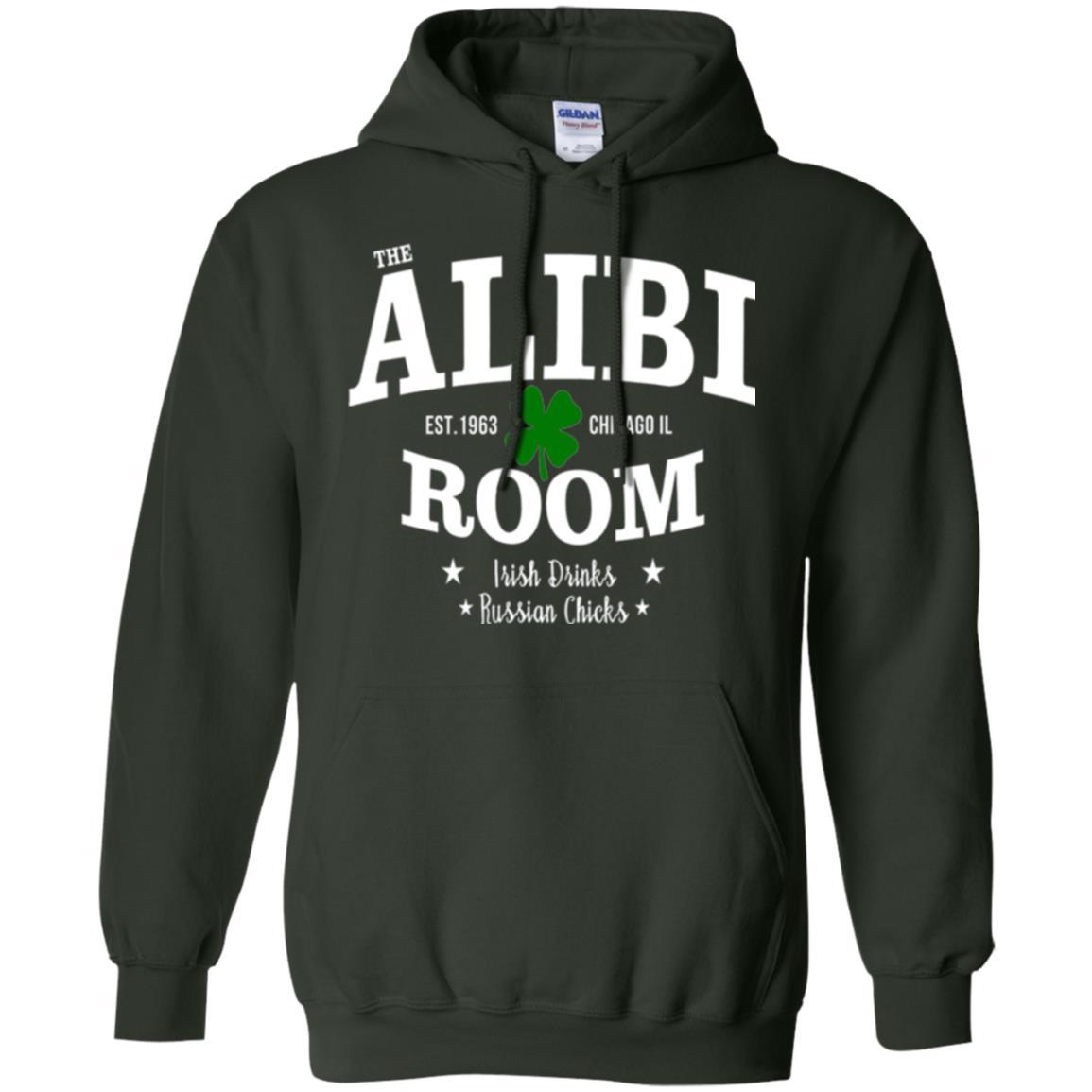 Wine Lovers T-shirt The Alibi Room Est.1963 Chicagoil Irish Drinks Russian Chick Forest Green