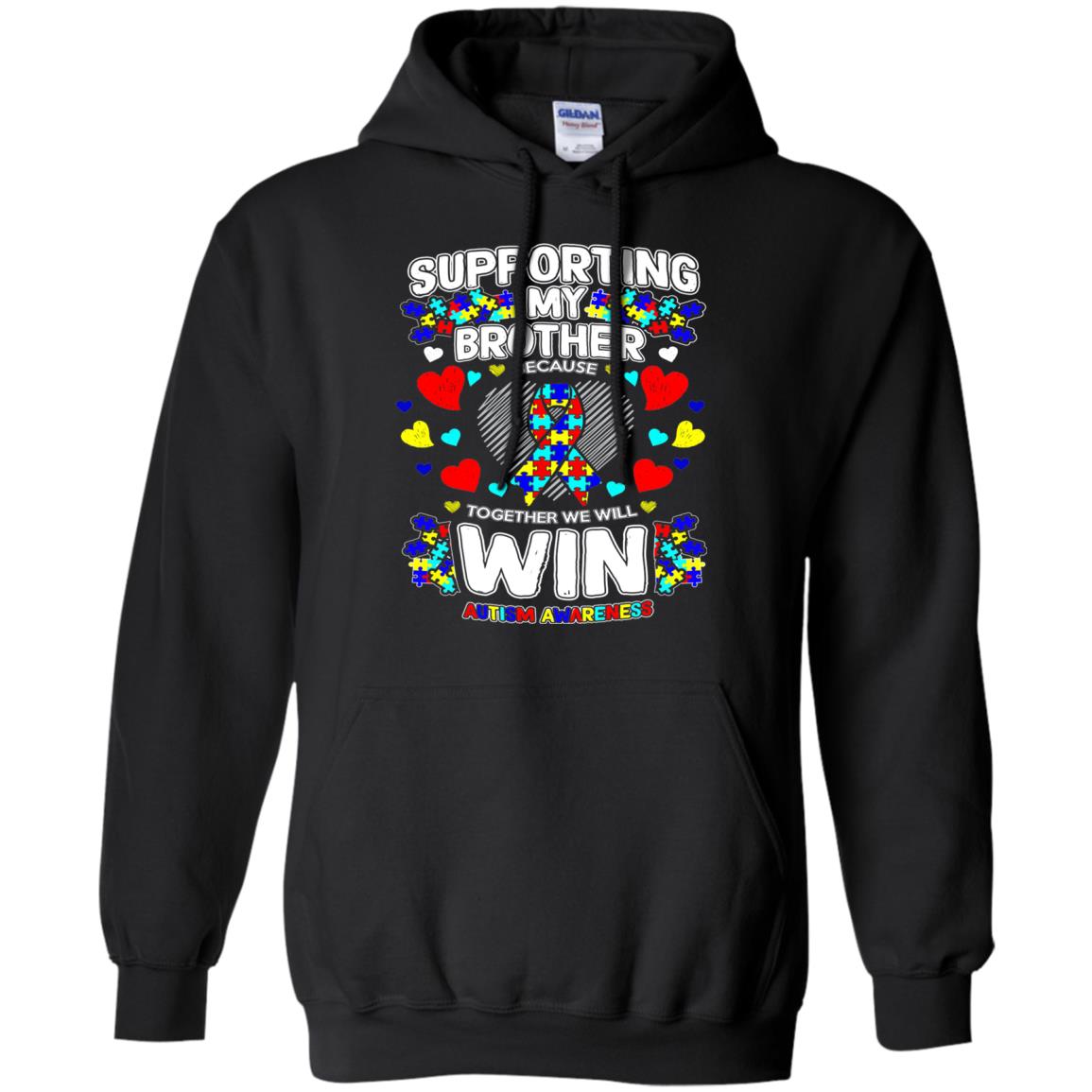 Autism Awareness Shirts For Supporting My Brother Black
