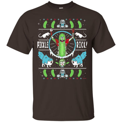 Rick And Morty T-shirt Festive Pickle Rick Dark Chocolate