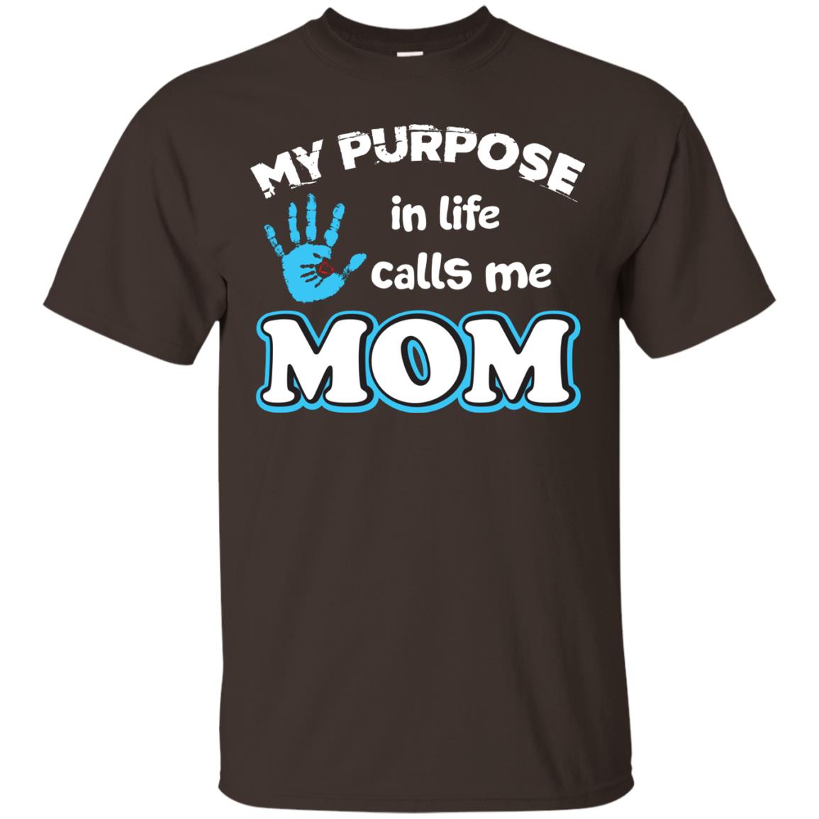 My Purpose In Life Calls Me Mom Pregnancy T-shirt For Mom Dark Chocolate