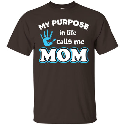 My Purpose In Life Calls Me Mom Pregnancy T-shirt For Mom Dark Chocolate