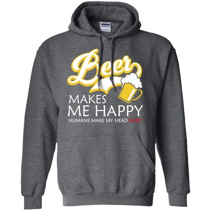 Beer Makes Me Happy Beer Lover T-shirt Dark Heather