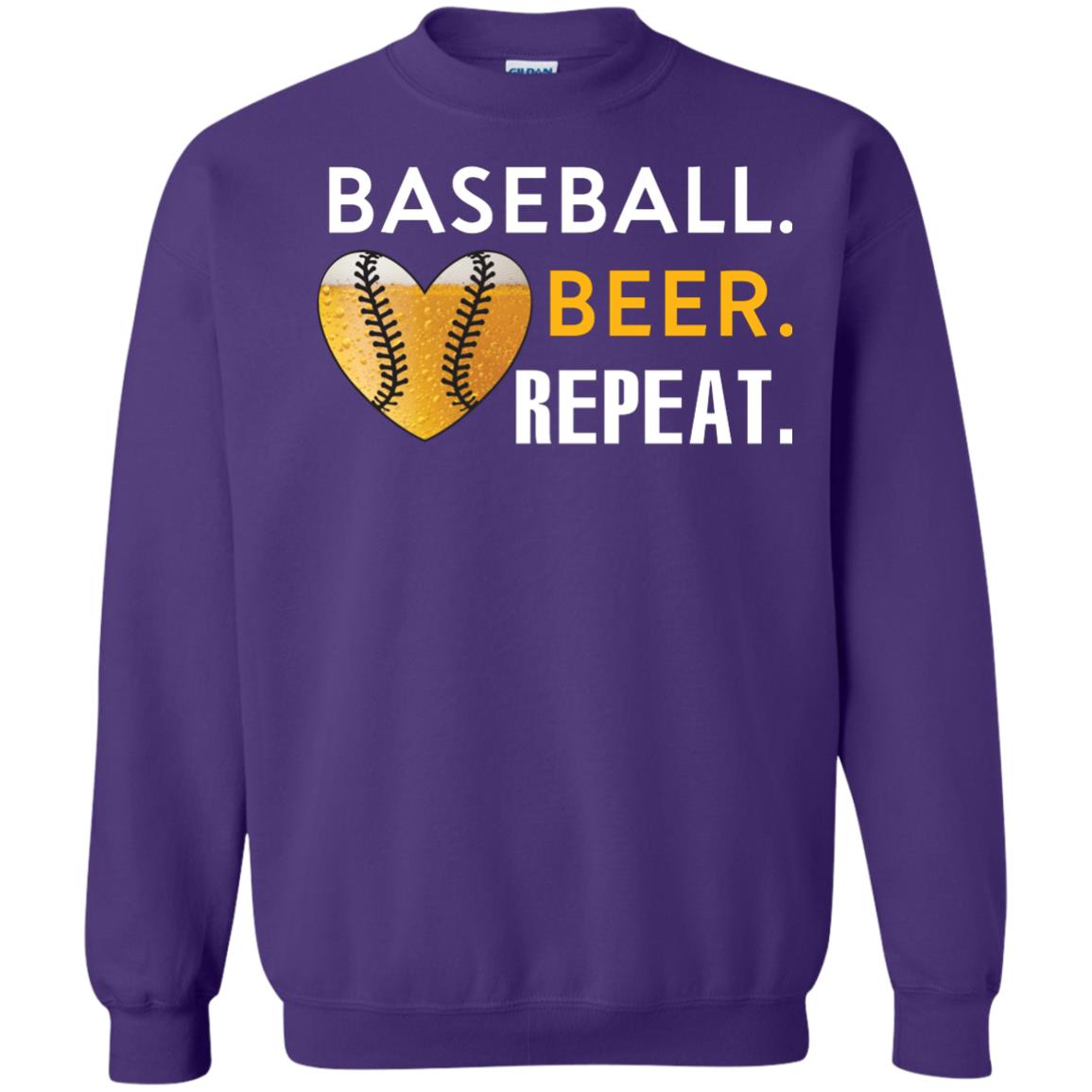 Baseball Lover T-shirt Beer Repeat Purple