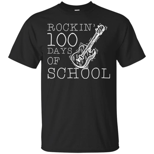 Rockin_ 100 Days Of School Teachers Students T-shirt Black