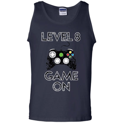 Level 8 Game On 8th Birthday Gift T-shirt Navy