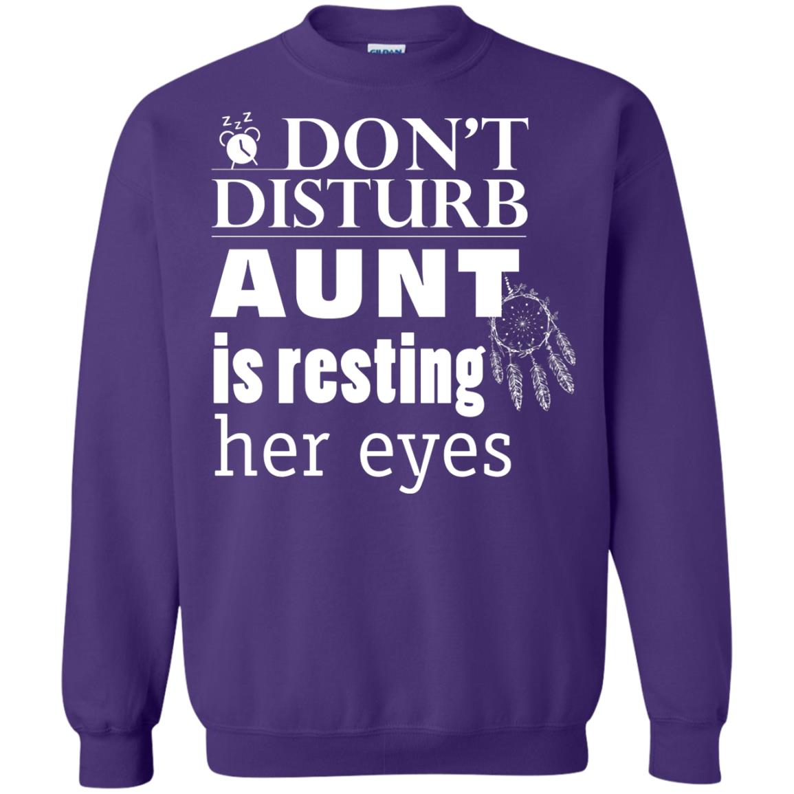 Don't Disturb Aunt Is Resting Her Eyes Funny Auntie Shirt Purple
