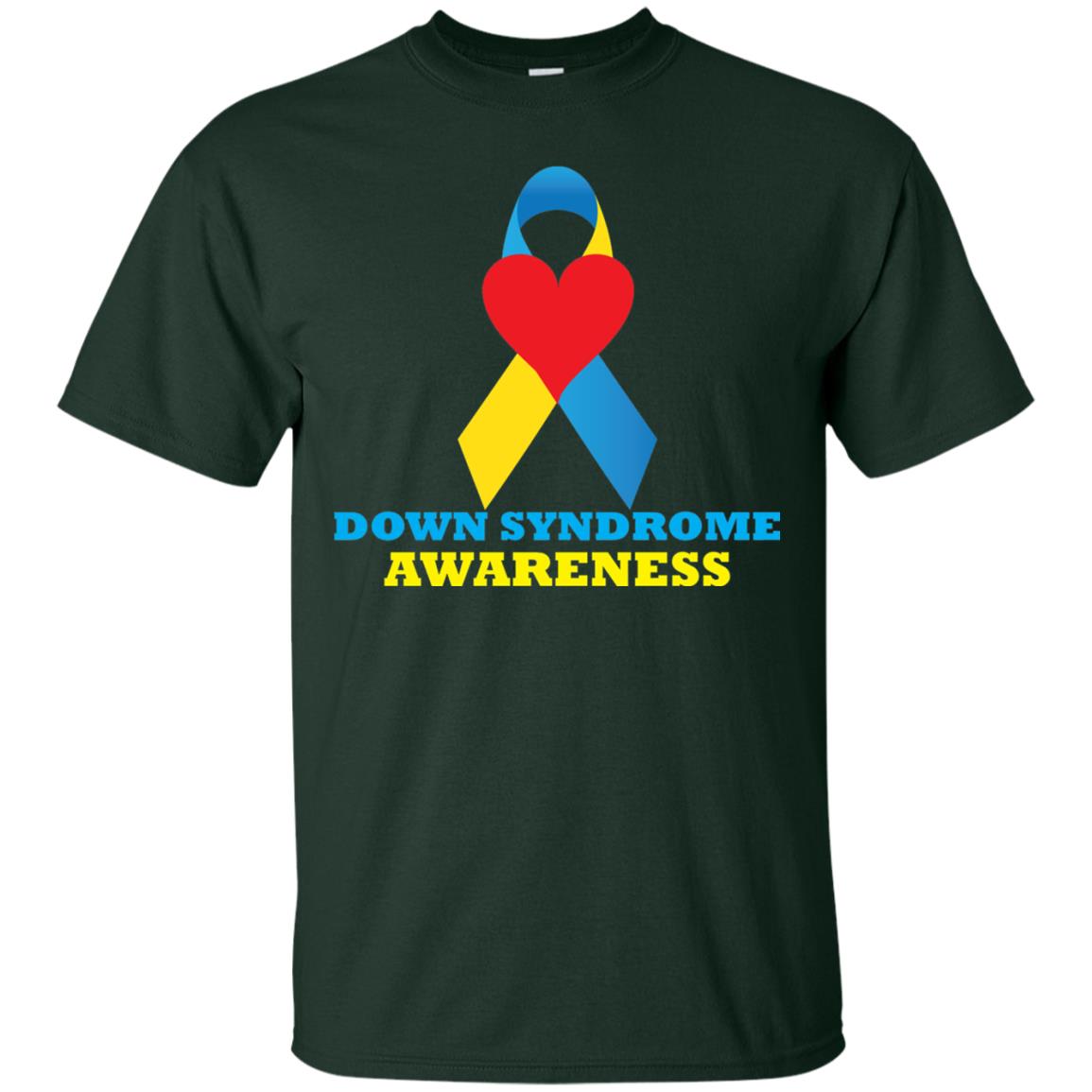 Yellow And Blue Ribbon Down Syndrome Awareness T-shirt Forest