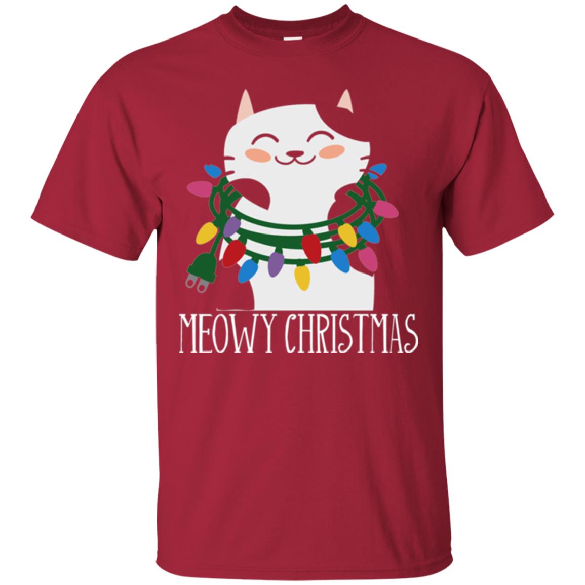 Meowy Christmas Holiday T-shirt Cardinal