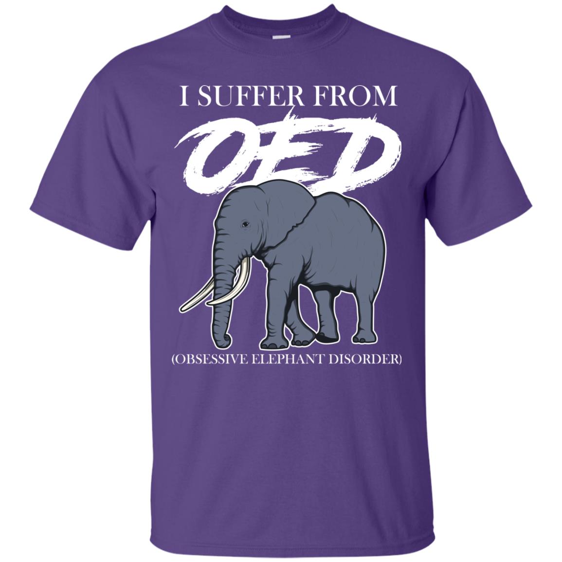 I Suffer From Oed Obsessive Elephant Disorder Funny Elephant T-shirt Purple