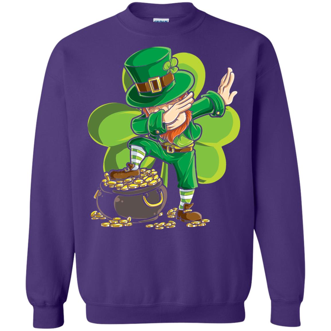 Dabbing Leprechaun St Patricks Day T-shirt Purple