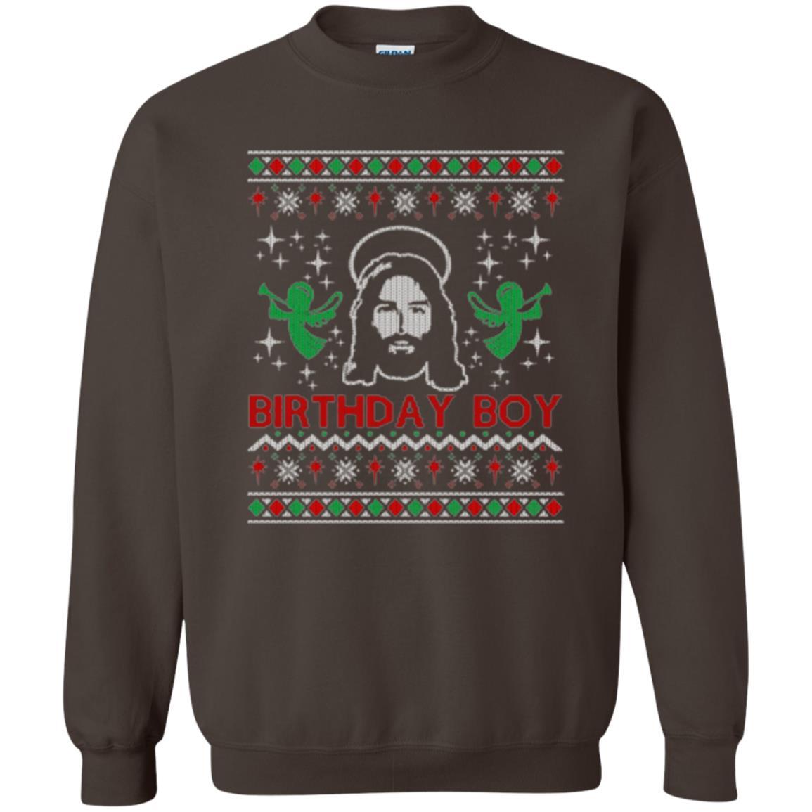 Christmas T-shirt Jesus Birthday Boy Ugly Christmas Sweater Dark Chocolate
