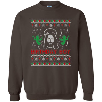 Christmas T-shirt Jesus Birthday Boy Ugly Christmas Sweater Dark Chocolate