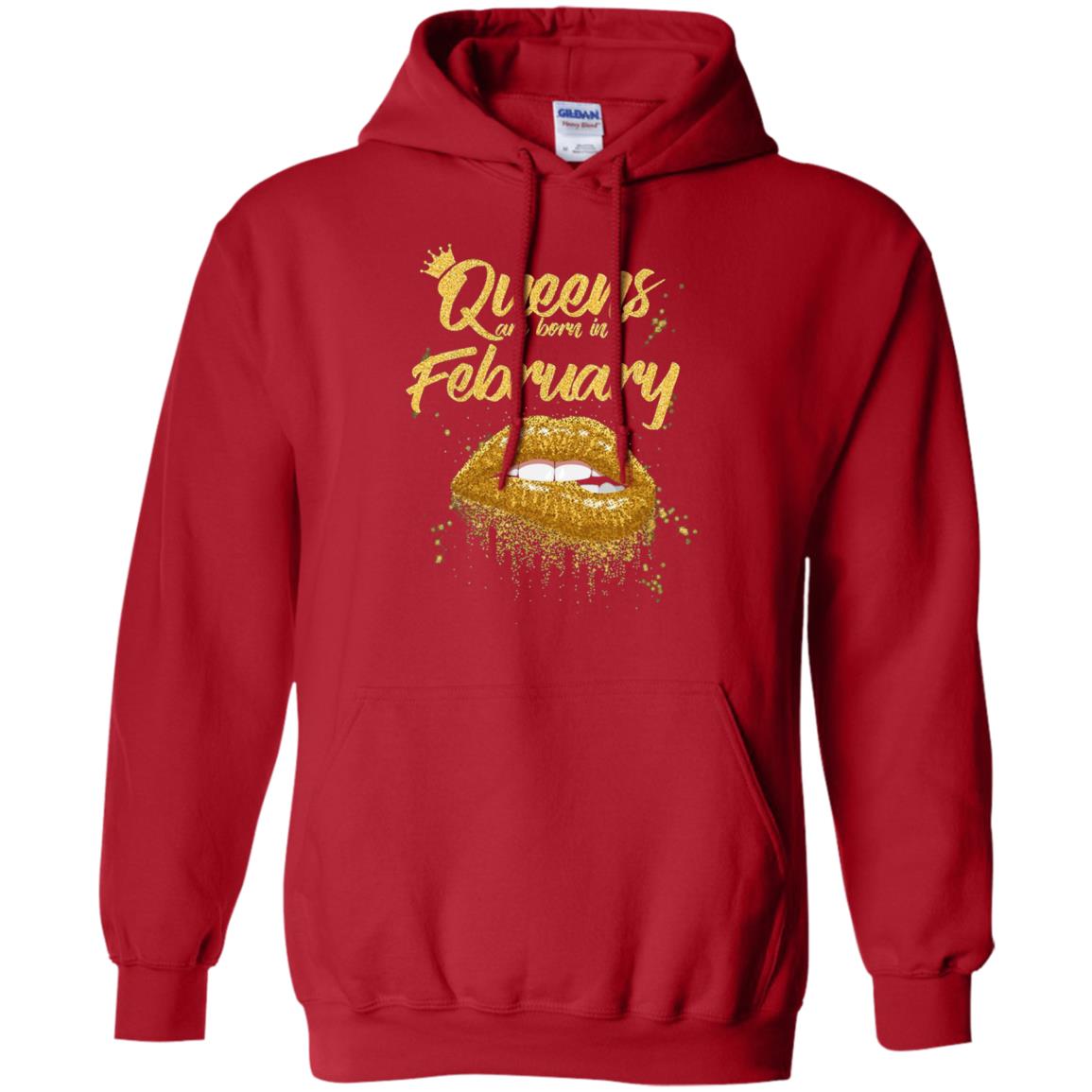 Black Women T-shirt Queens Are Born In February Birthday Red