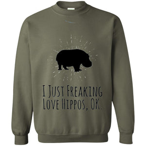 Hippo Lover T-shirt I Just Freaking Love Hippos Ok