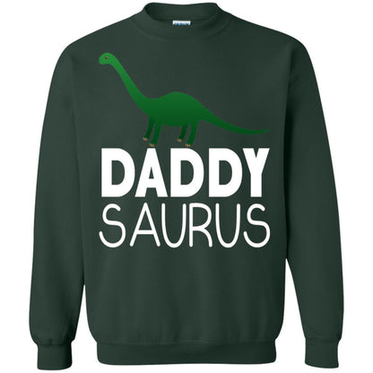 Daddy Saurus Dinosaur Matching Daddy T-shirt Forest Green
