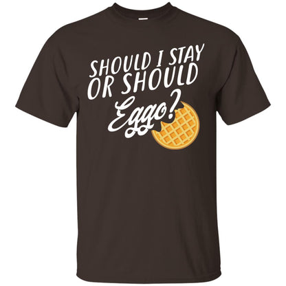 Should I Stay Or Should Eggo Funny Waffle Lover T-shirt Dark Chocolate