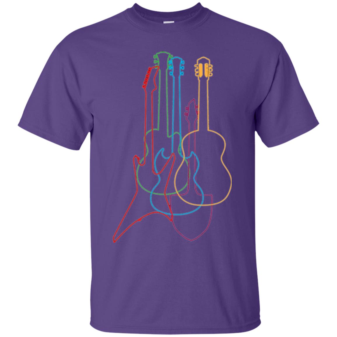 Colored Guitars Electric Acoustic Classical T-shirt Purple