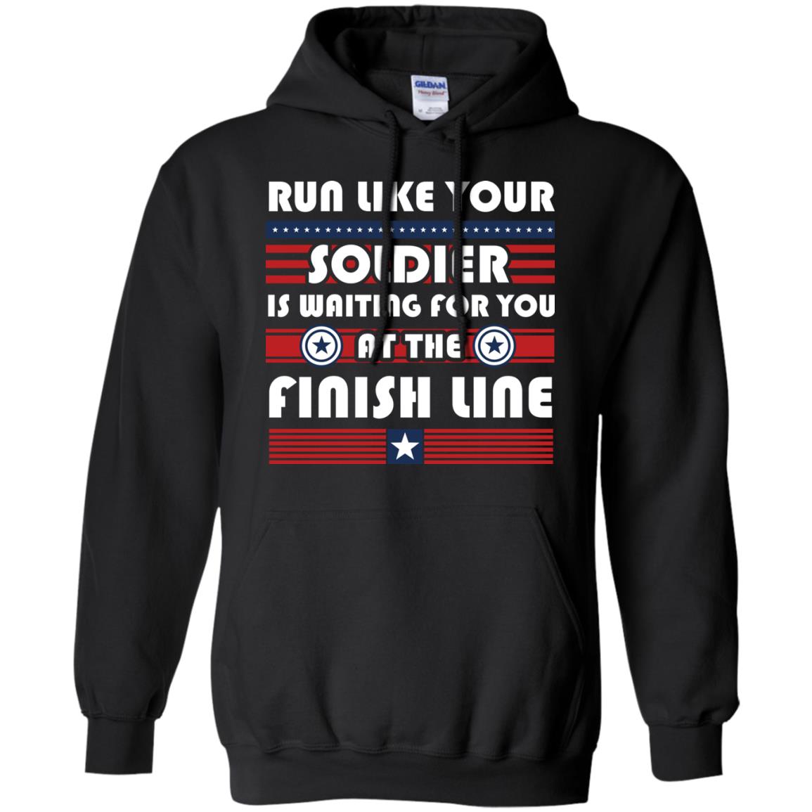 Soldier T-shirt Run Like Your Soldier Is Waiting For You At The Finish Line Black