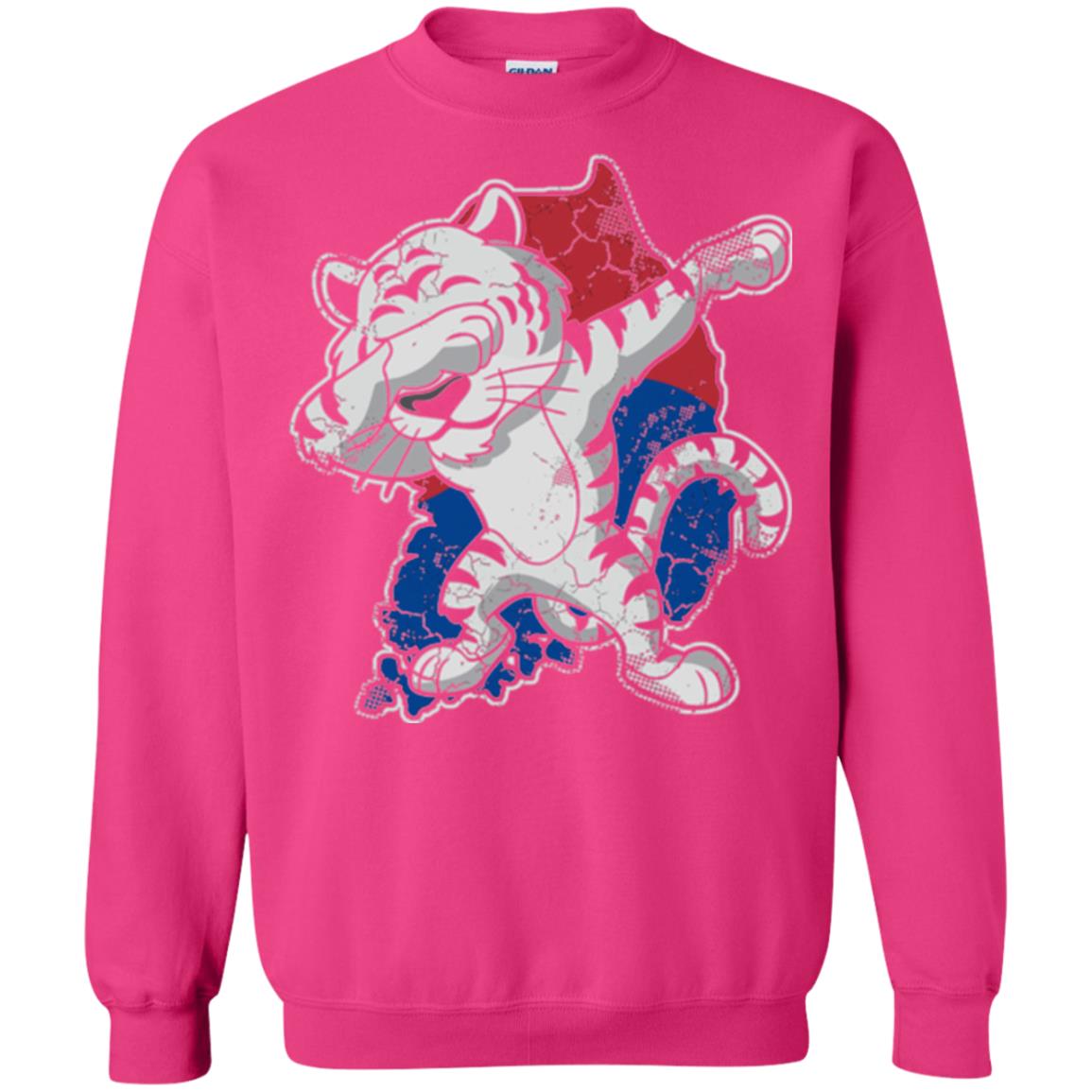 Dabbing White Tiger South Korea Flag T-shirt Heliconia