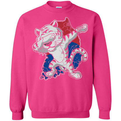 Dabbing White Tiger South Korea Flag T-shirt Heliconia