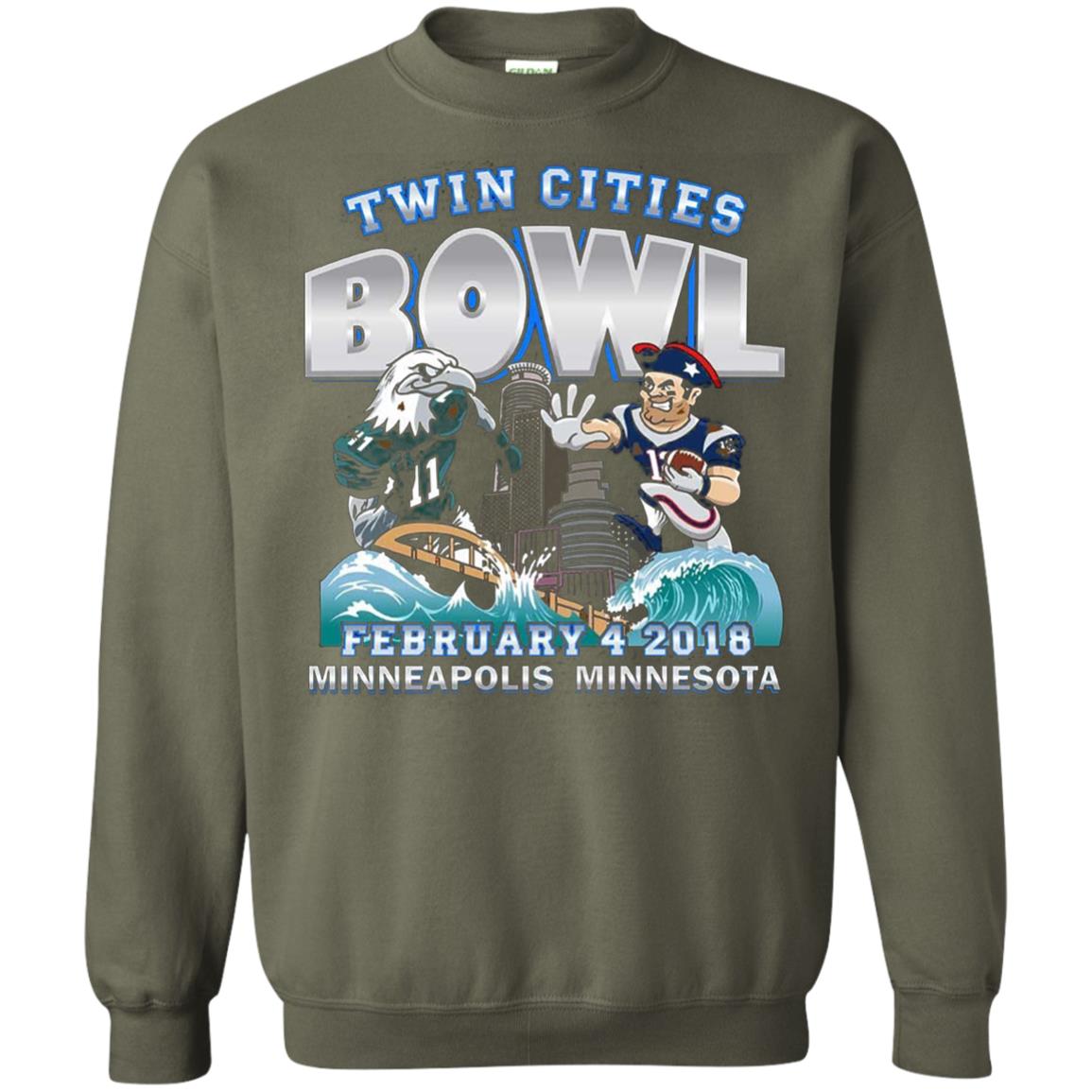 Football Lover T-shirt Twin Cities Bowl Military Green