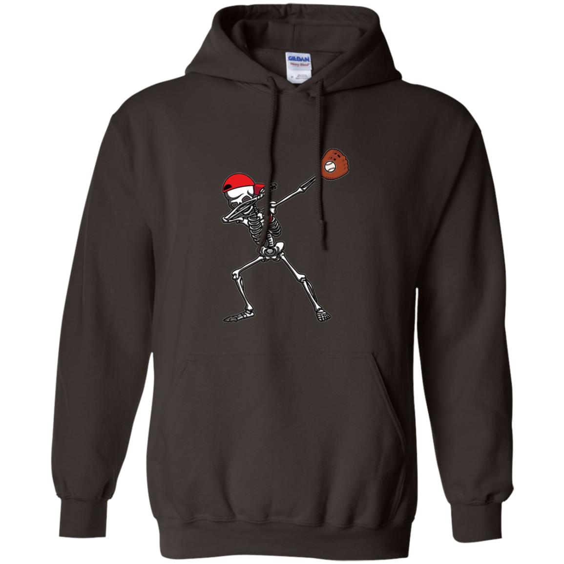 Dabbing Skeleton Baseball Lover T-shirt Dark Chocolate
