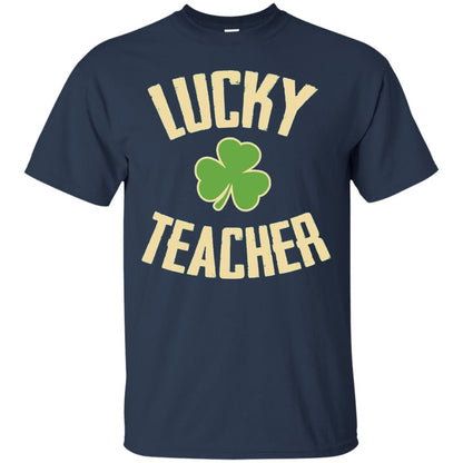 Lucky Teacher Shirt St. Patrick_s Day T-shirt Navy