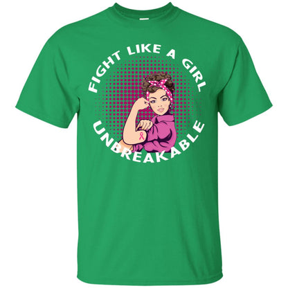 Fight Like A Girl Unbreakable Breast Awareness Shirt Irish Green
