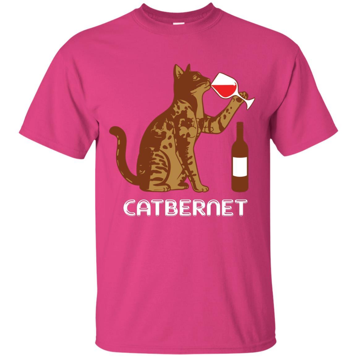 Cat Lovers T-shirt Catbernet Cat Wine Heliconia