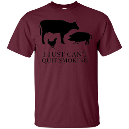 I Just Cant Quit Smoking Bar-b-que Hot And Smokey Shirt Maroon