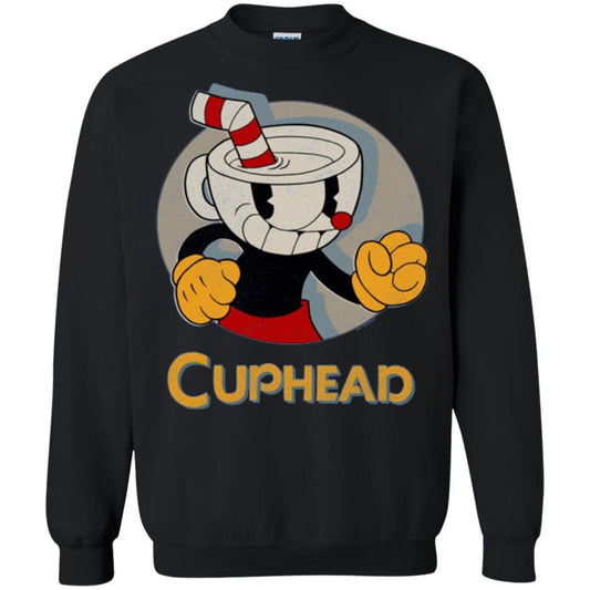 Cuphead Circle Shadow Profile Vintage Graphic T-shirt Black