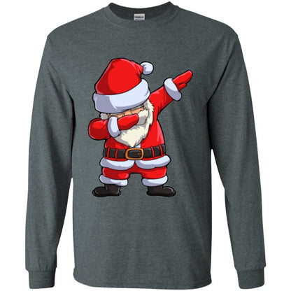 Christmas T-shirt Dabbing Santa Claus Dark Heather