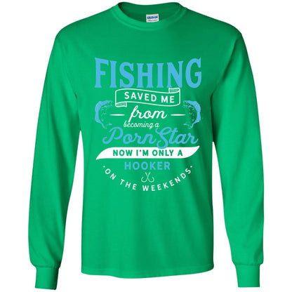 Funny Fishing Tshirts Im Only A Hooker On The Weekends Irish Green