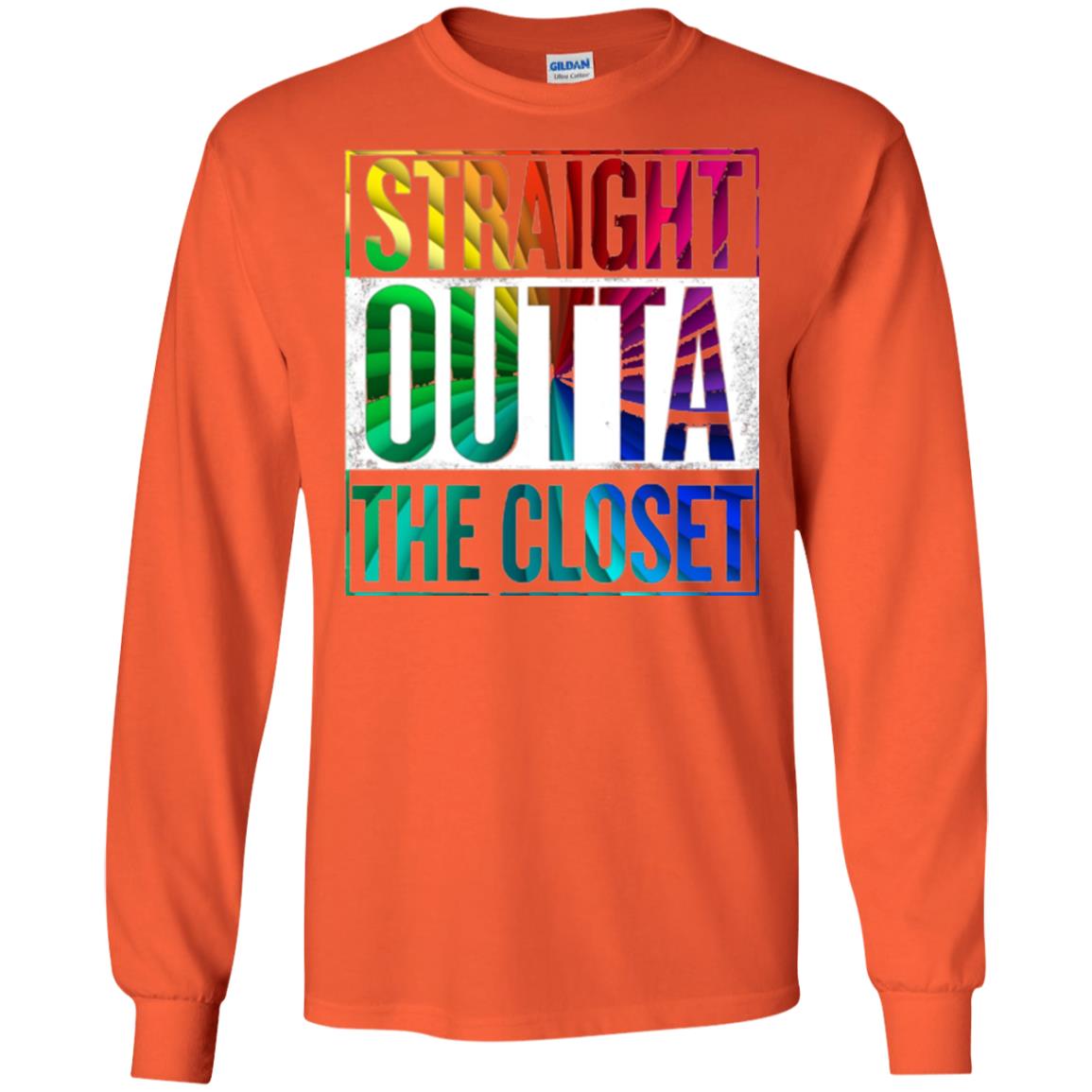 Gay Pride Lgbt T-shirt Straight Outta The Closet Orange