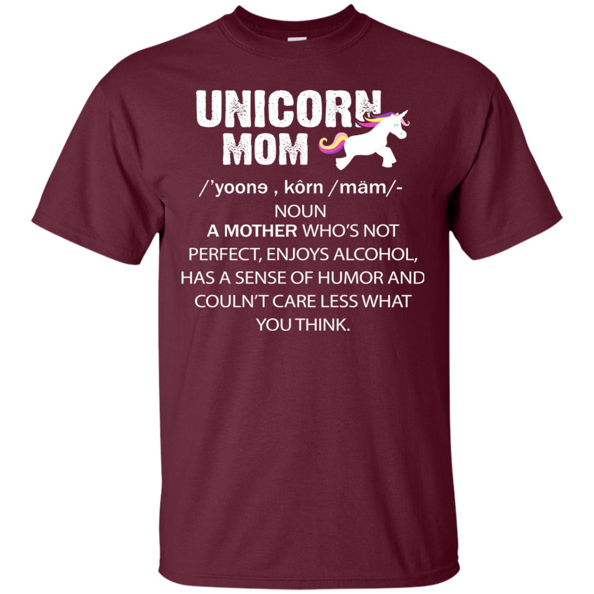 Unicorn Mom Shirt Maroon
