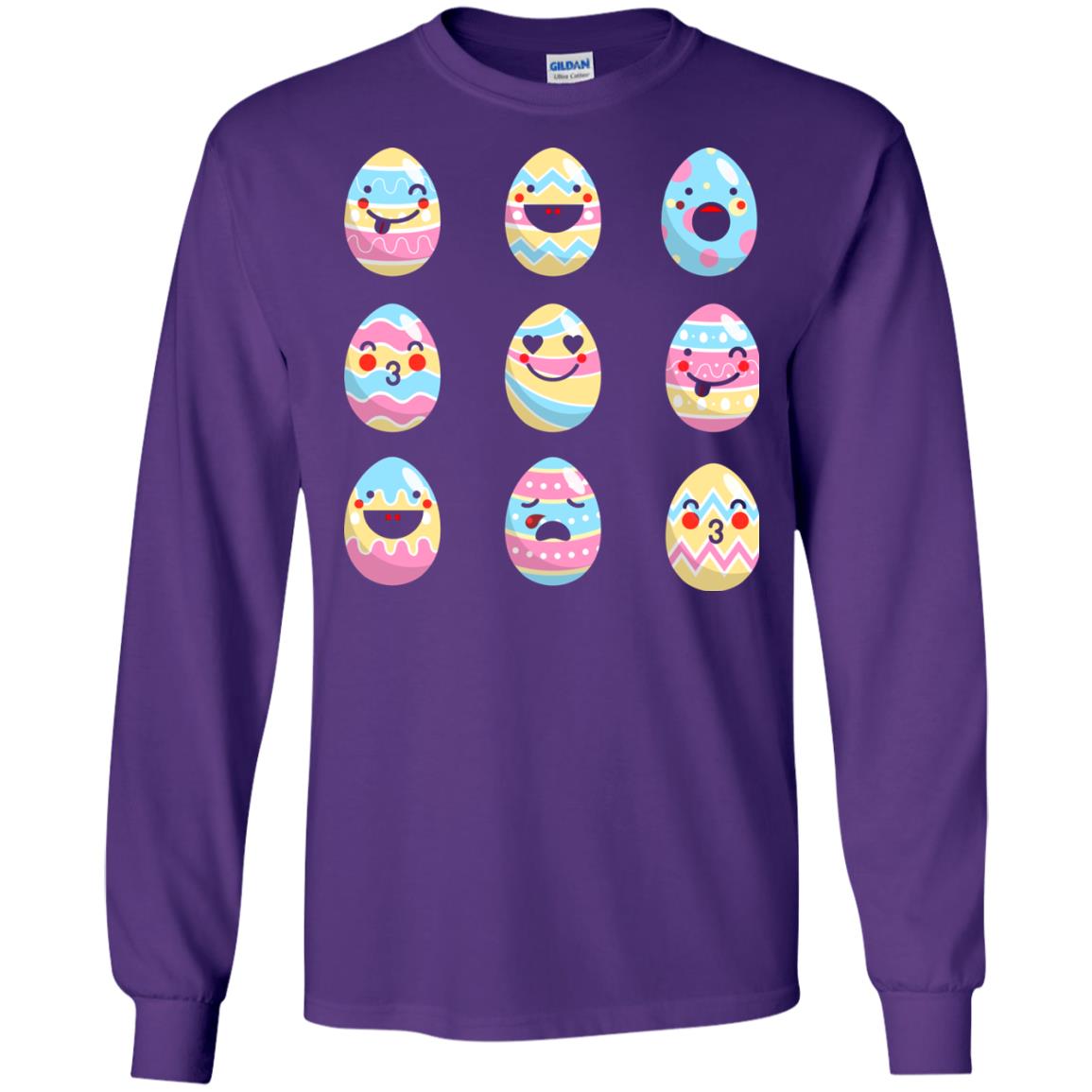 Egg Emoji Easter Happy Egg Hunt For Kids T-shirt Purple
