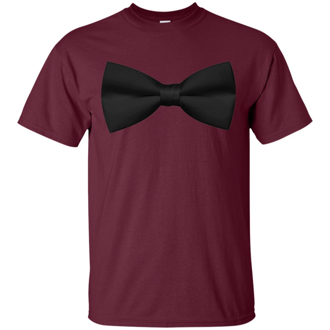 Big Black Bow Tie Tee Shirt Maroon