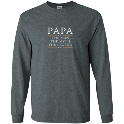 Family T-shirt Papa The Myth The Legend Dark Heather